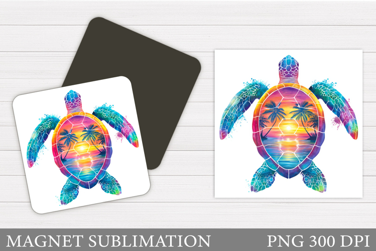 Sea Turtle Magnet Design. Sea Turtle Magnet Sublimation example image 1