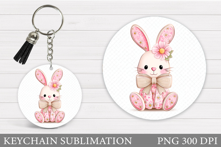 Cute Bunny Keychain Design. Cute Bunny Sublimation