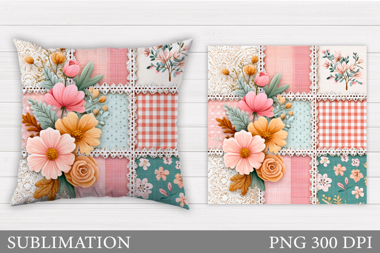 Flowers Pillow Sublimation. Floral Pillow Design