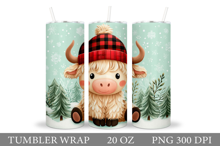 Christmas Cow Tumbler Design. Christmas Tumbler Sublimation