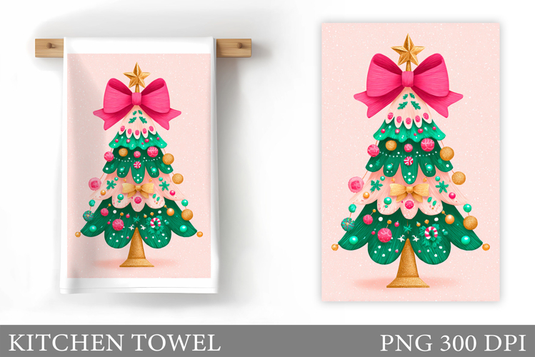 Christmas Tree Kitchen Towel. Christmas Kitchen Towel Design