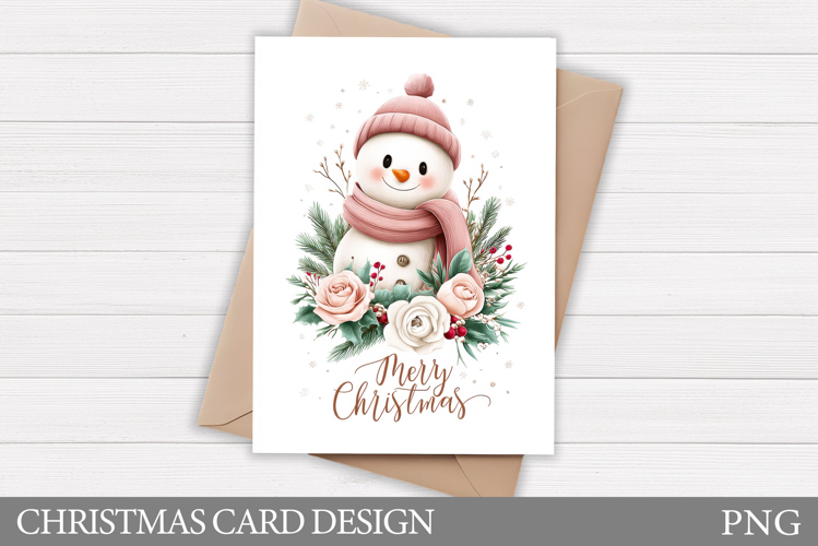 Snowman Card Printable. Christmas Card Design