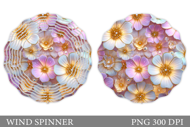 Flowers Wind Spinner Design. Floral Wind Spinner Sublimation