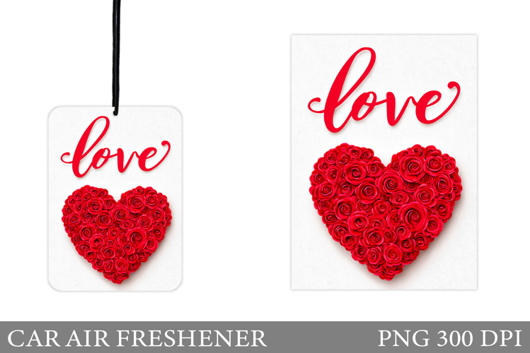 Love Car Air Freshener. Valentines Car Air Freshener Design
