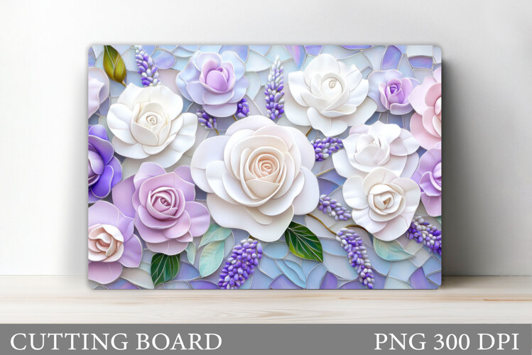Roses Cutting Board. Flowers Cutting Board Sublimation example image 1