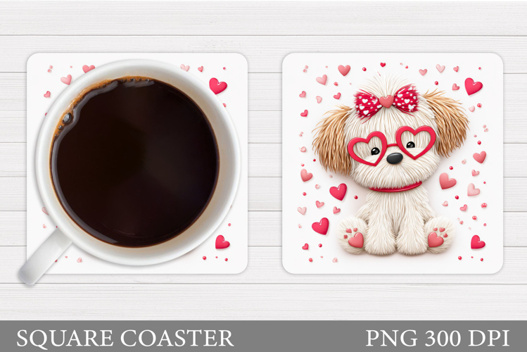 Valentines Dog Coaster. Valentines Dog Coaster Design