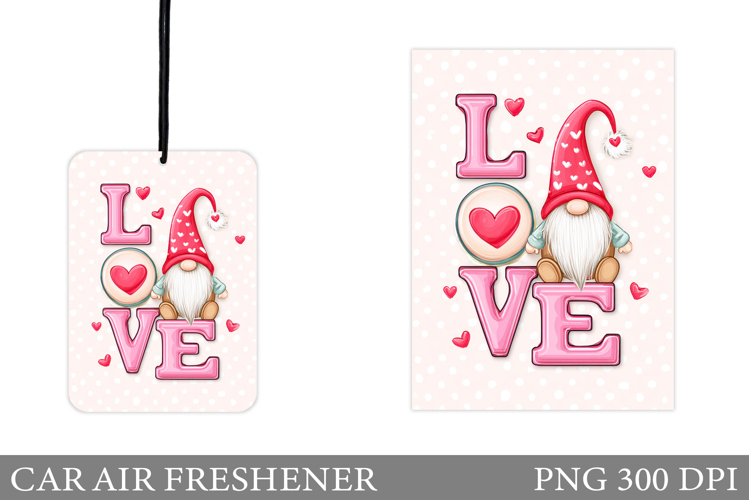 Cute Gnome Car Air Freshener. Valentines Car Air Freshener