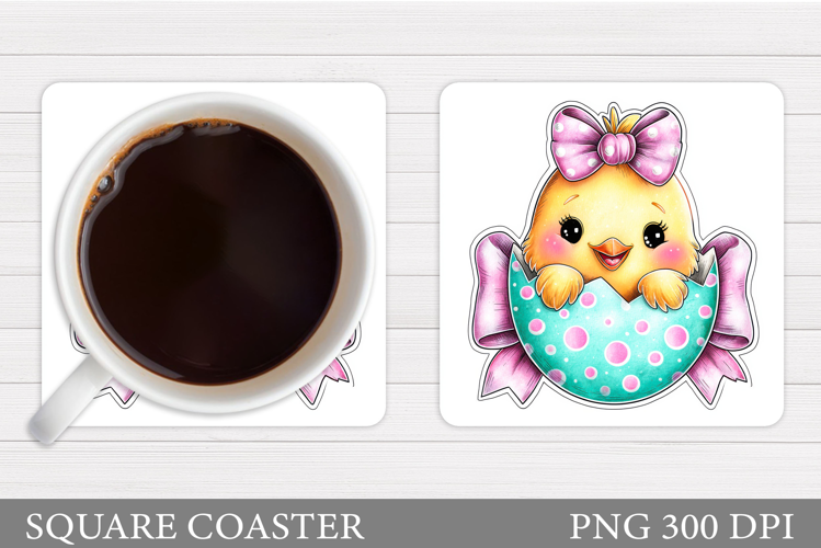 Easter Chick Coaster Design. Easter Chick Sublimation