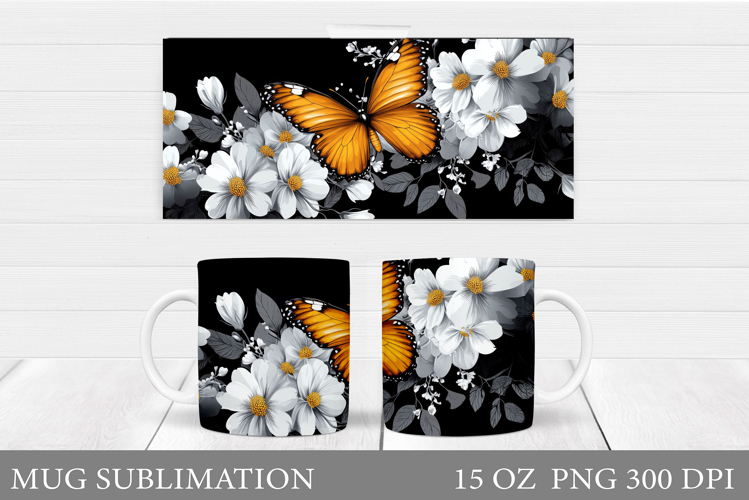 Butterfly Mug Design. Butterfliy Mug Sublimation
