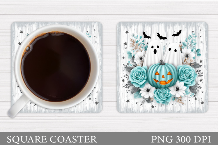 Ghost Coaster Design. Halloween Coaster Sublimation