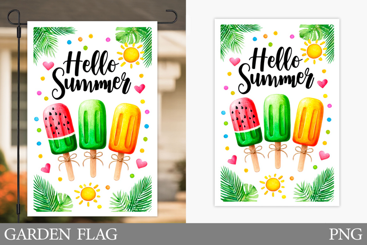 Ice Cream Garden Flag Design. Summer Garden Flag Sublimation