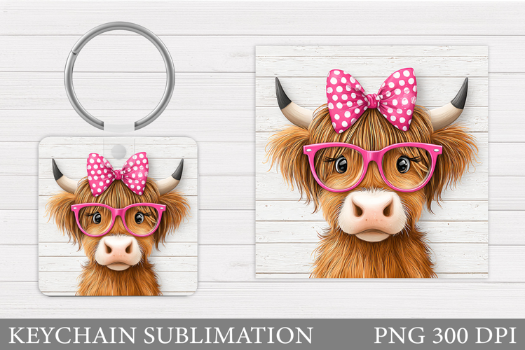 Cute Cow Keychain Design. Cute Cow Sublimation
