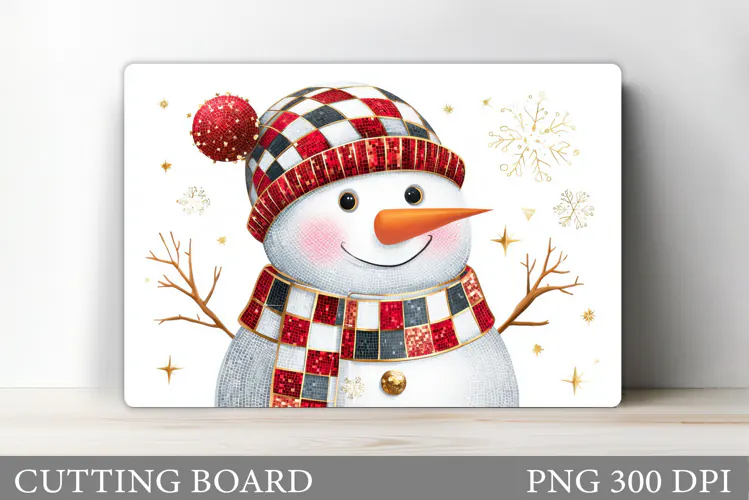 Snowman Cutting Board Design. Christmas Cutting Board
