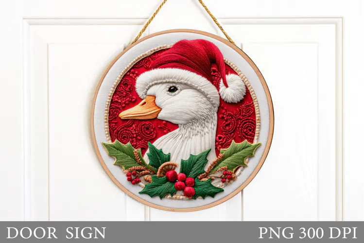 Christmas Goose Door Sign. Christmas Door Sign Sublimation