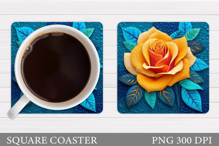 Roses Coaster Design. Rose Coaster Sublimation