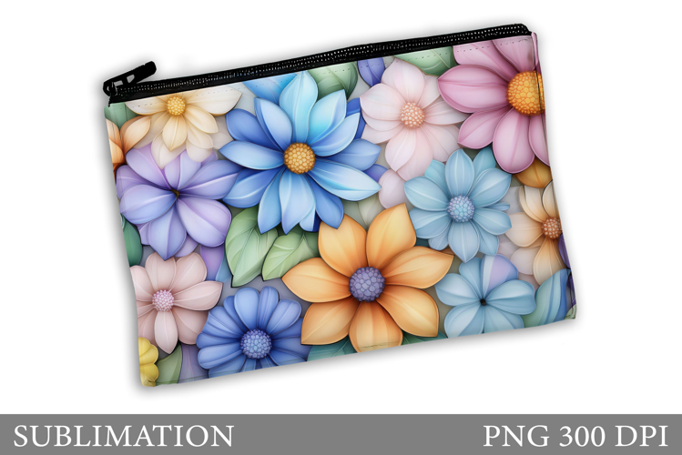 Wildflowers Makeup Bag. Flowers Makeup Pouch Sublimation