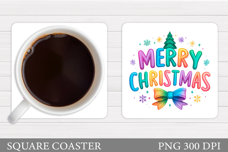 Merry Christmas Coaster. Christmas Coaster Design