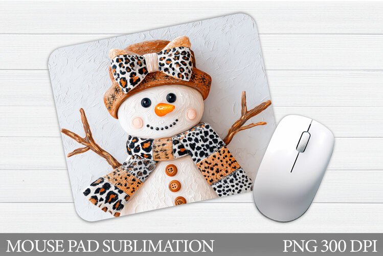 Snowman Mouse Pad Design. Christmas Mouse Pad Sublimation example image 1
