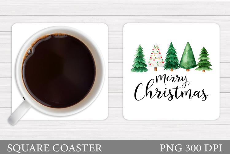 Christmas Tree Coaster Design. Christmas Coaster Sublimation