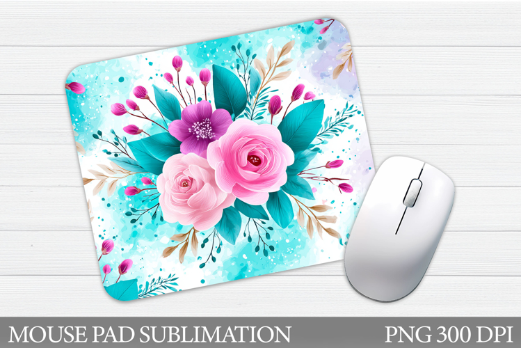 Flowers Mouse Pad Sublimation. Floral Mouse Pad Design