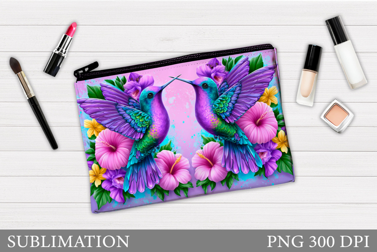 Hummingbird Cosmetics Bag Design. Hummingbird Makeup Bag