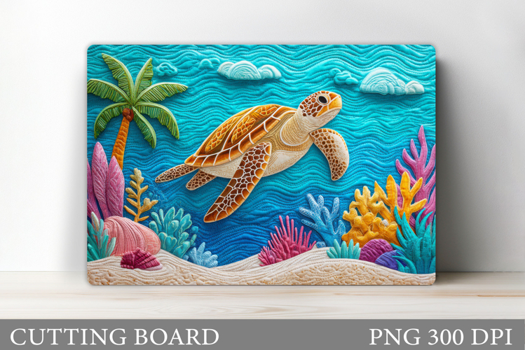 Sea Turtle Cutting Board. Sea Turtle Sublimation example image 1