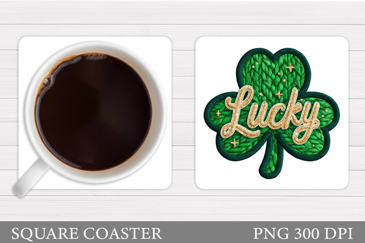 St Patrick Clover Coaster. St Patrick Coaster Design