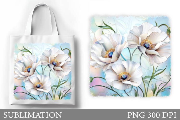 Flowers Tote Bag Sublimation. Flowers Sublimation