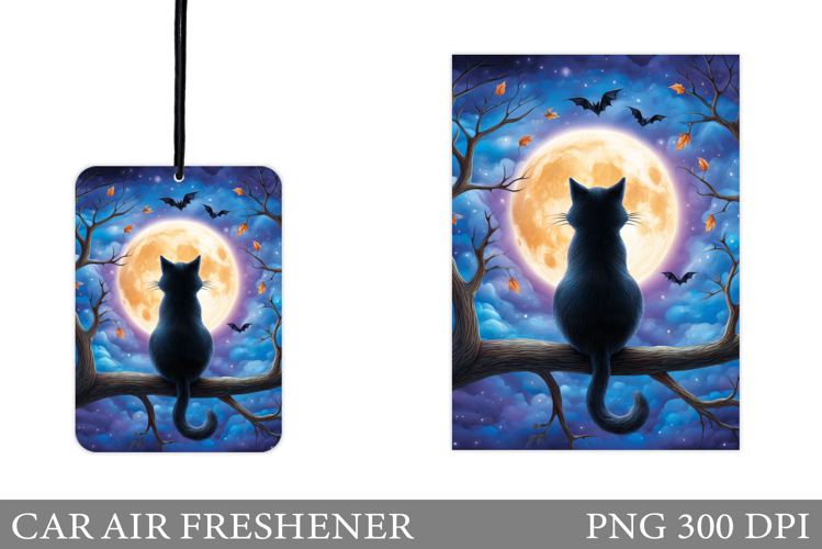 Black Cat Car Air Freshener. Halloween Car Air Freshener