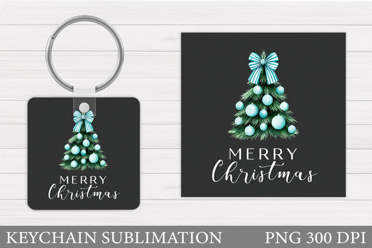 Christmas Tree Keychain. Christmas Keychain Sublimation example image 1