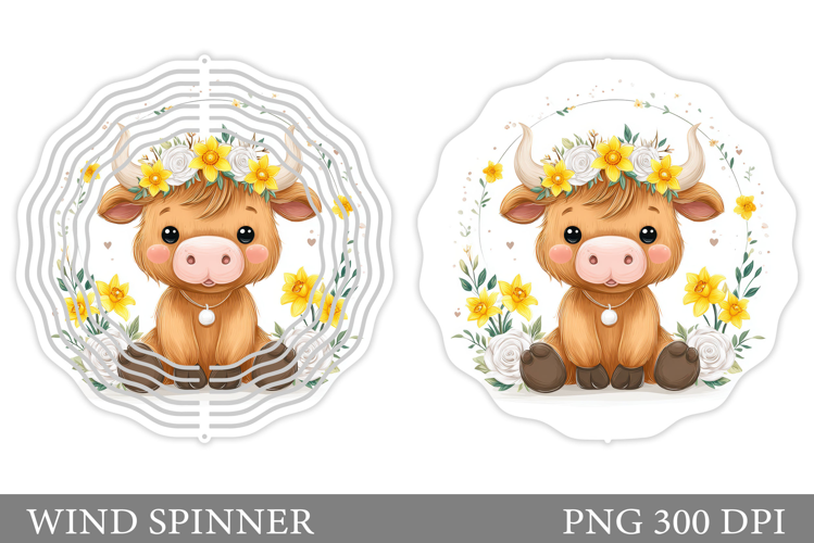 Cute Cow Wind Spinner Design. Cute Cow Sublimation
