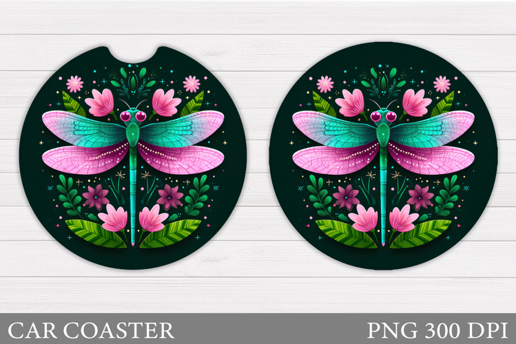Dragonfly Car Coaster. Dragonfly Sublimation