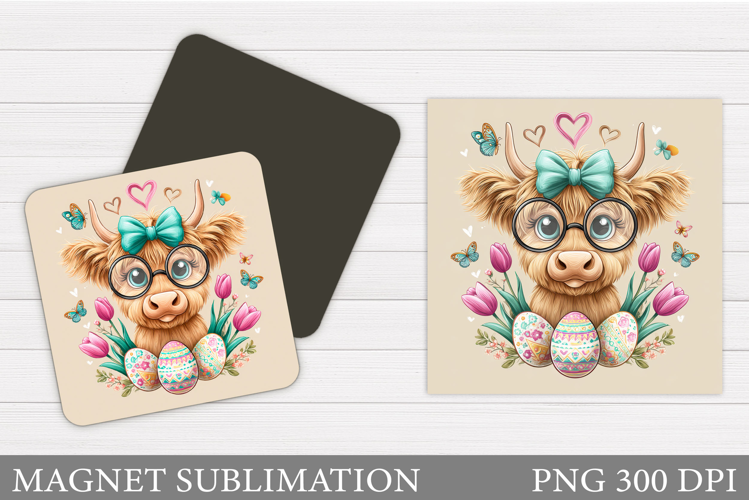 Easter Cow Magnet Design. Easter Magnet Sublimation