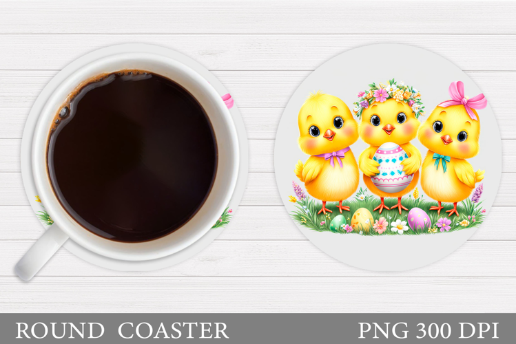 Easter Chick Coaster Design. Easter Eggs Coaster Sublimation