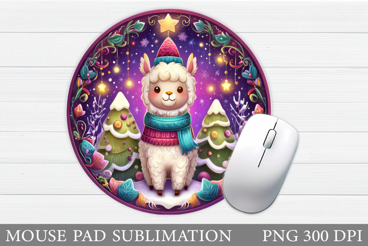 Christmas Lama Mouse Pad. Christmas Mouse Pad Sublimation