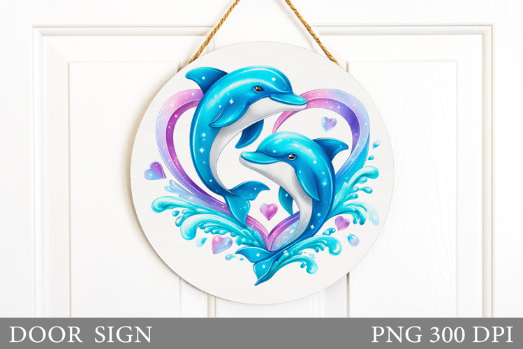 Valentines Dolphin Door Sign. Valentines Door Sign Design