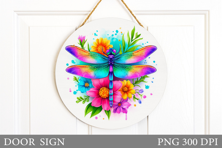 Dragonfly Door Sign Sublimation. Dragonfly Sublimation example image 1