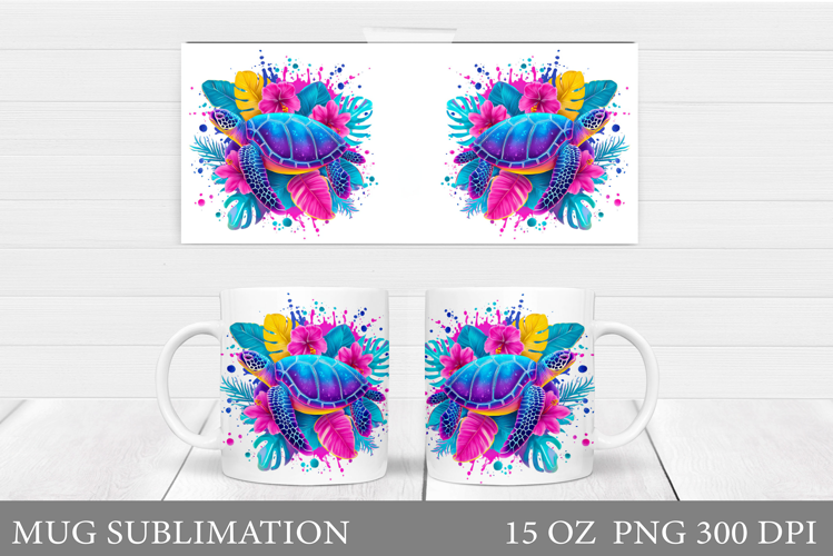 Turtle Mug Sublimation. Sea Turtle Mug Design