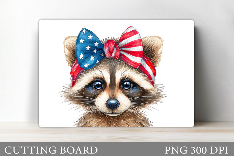 Patriotic Raccoon Cutting Board. Patriotic Cutting Board