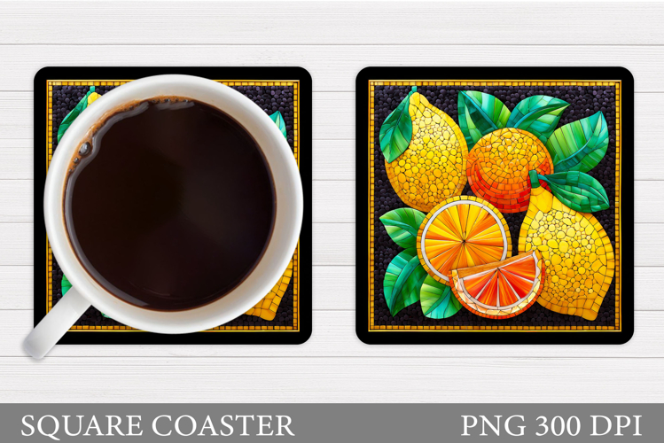 Lemons Coaster Design. Lemons Sublimation