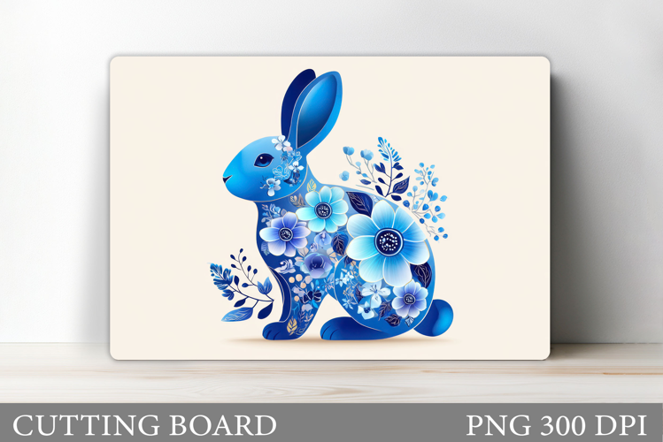 Floral Bunny Cutting Board Design. Bunny Sublimation