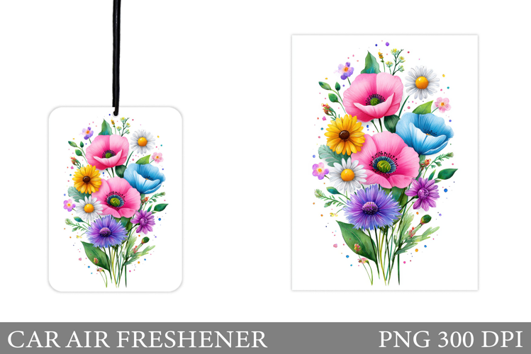 Wildflowers Car Air Freshener. Car Air Freshener Sublimation