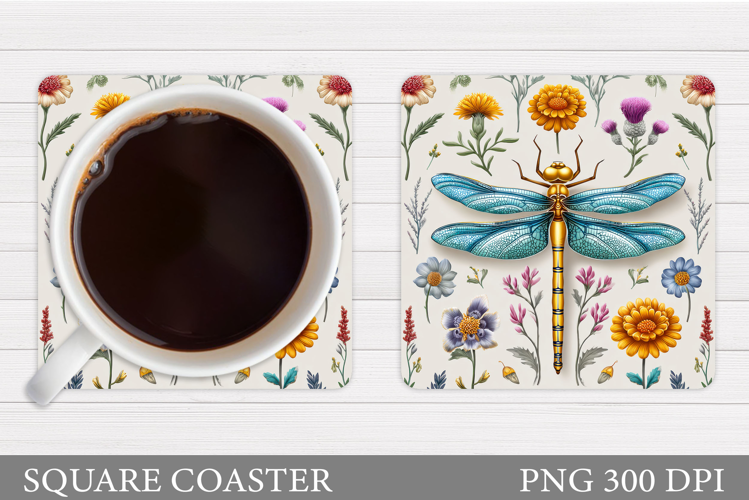 Dragonfly Coaster Design. Dragonfly Sublimation