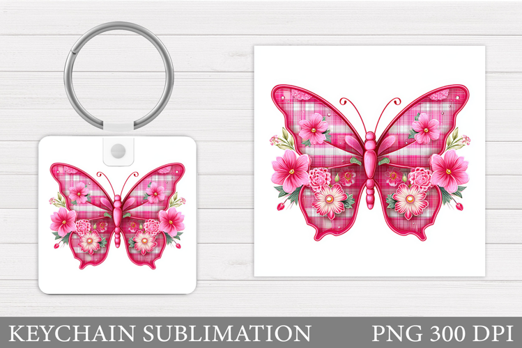 Butterfly Keychain Design. Butterfly Square Keychain