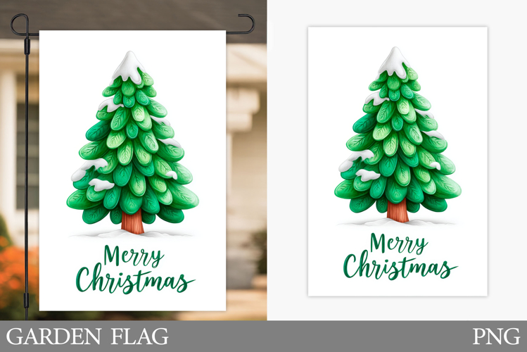 Christmas Tree Garden Flag. Christmas Garden Flag Design