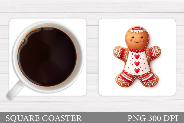 Gingerbread Coaster Design. Christmas Coaster Sublimation