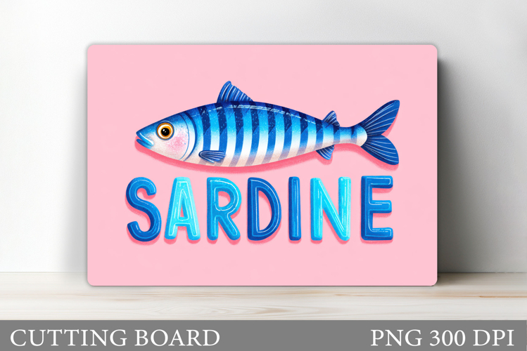 Sardine Cutting Board Design. Sardine Sublimation