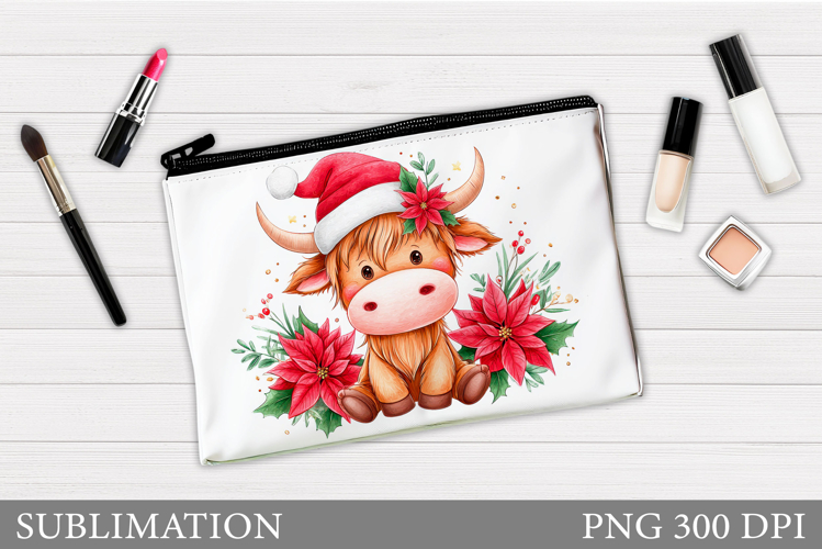 Santa Claus Cosmetics Bag. Christmas Makeup Bag Sublimation
