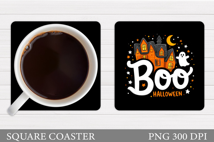Cute Ghost Coaster Design. Cute Halloween Sublimation