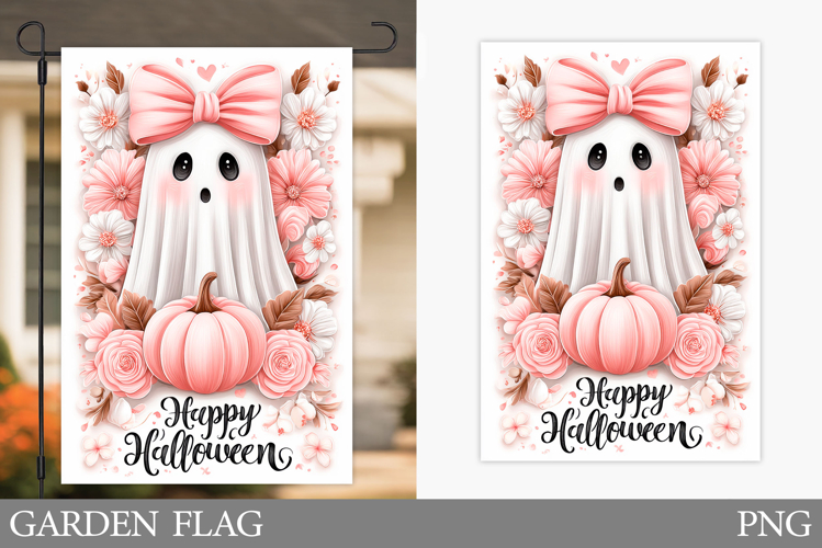 Halloween Ghost Garden Flag. Cute Halloween Garden Flag